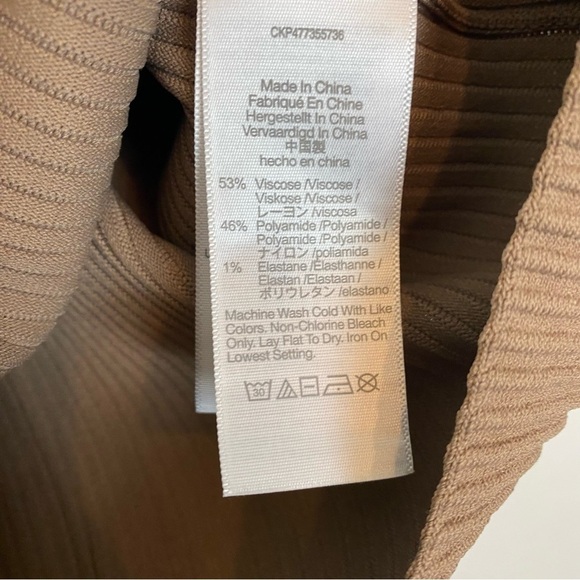 Madewell Ottoman Crop Sweater NL209 Umber Brown Ribbed Fitted - Picture 7 of 9